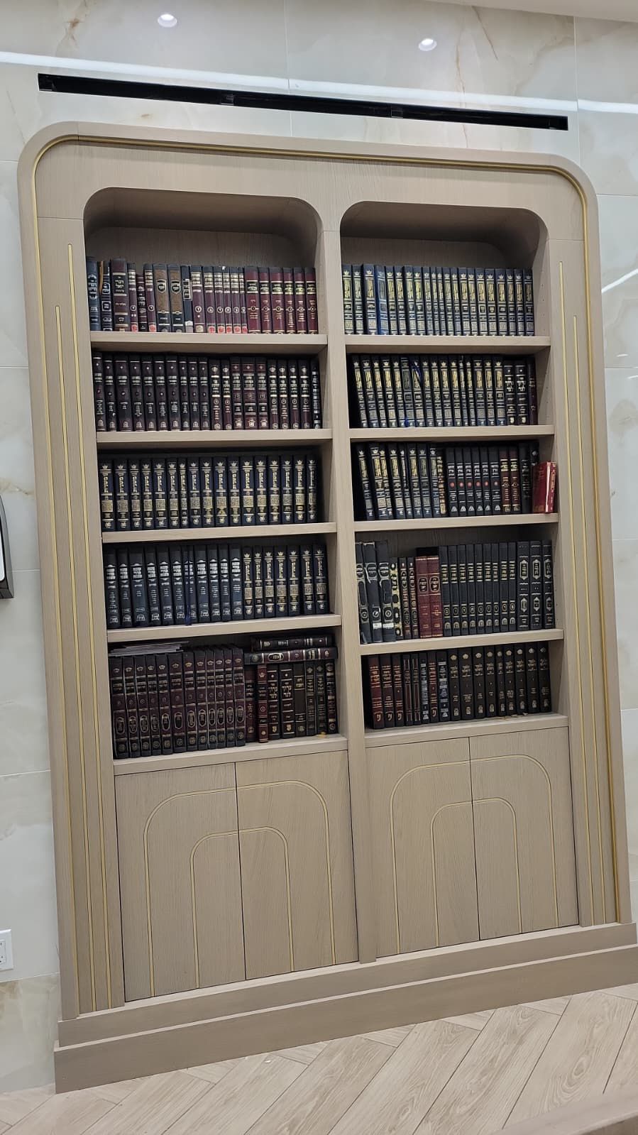 Built-in Torah bookcase