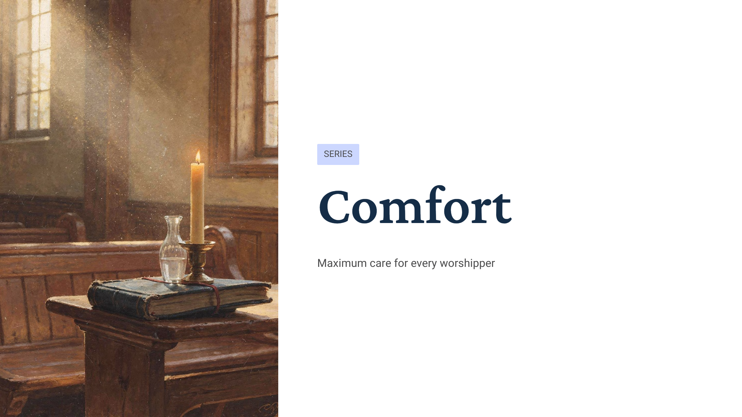 Comfort series — synagogue seating